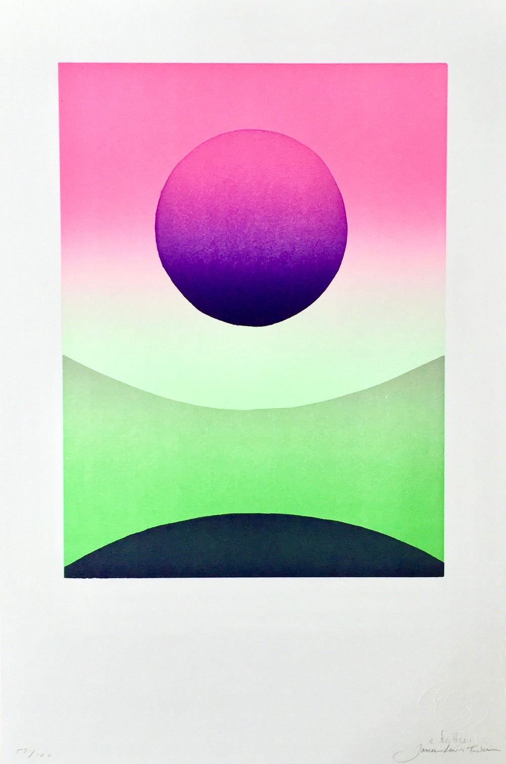 A purple and green circle print by Aesthetic Union press.