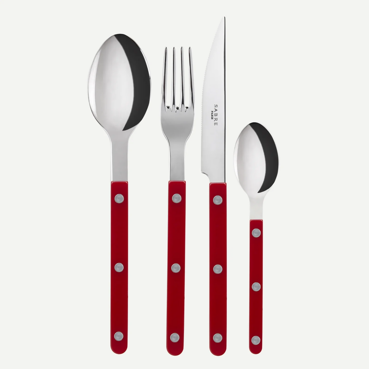 Sabre Paris Burgundy 4 piece flatware set,