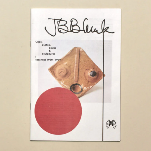 The cover of a book titled 'JB Blunk Cups, Plates, Bowls & Sculptures', featuring a photograph of a ceramic artwork with a predominantly white background.