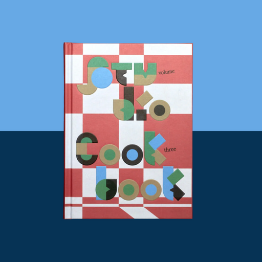 Studio Cookbook Vol.3 Book with geometric design on a blue and black gradient background