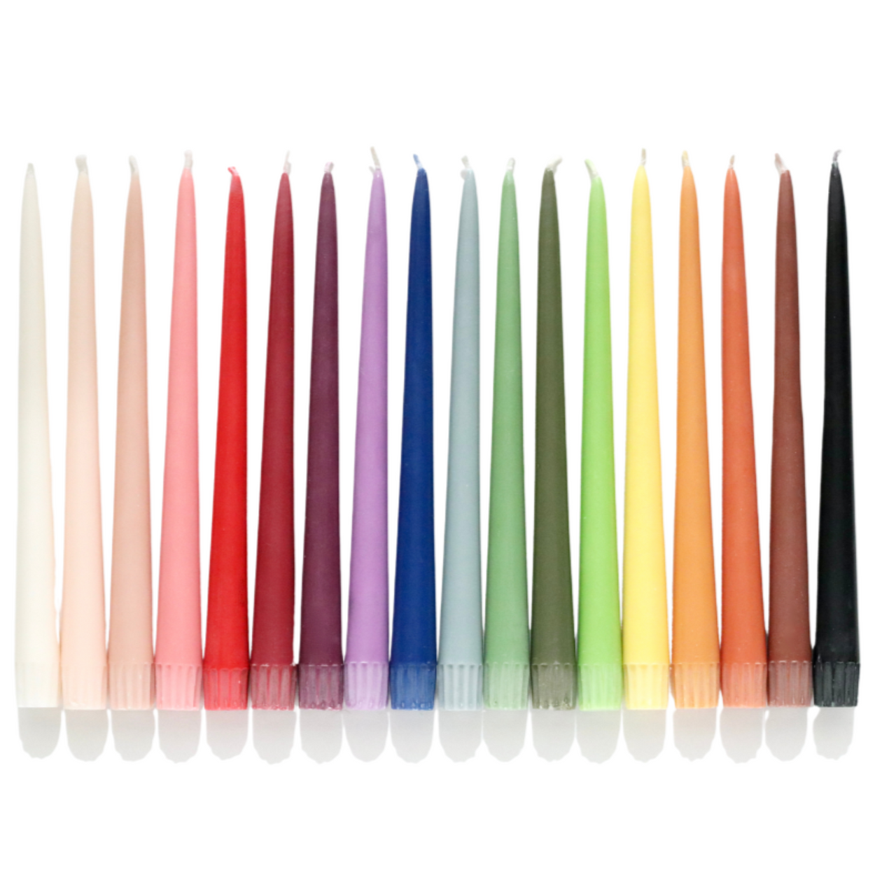 18 Colours of Fair Trade Tapered Dinner Candles