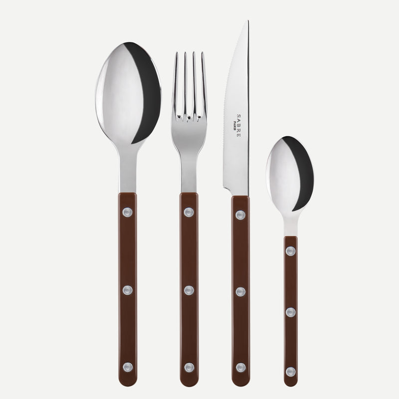 Sabre Paris Bistrot Chocolate Brown Cutlery 4 Piece Set