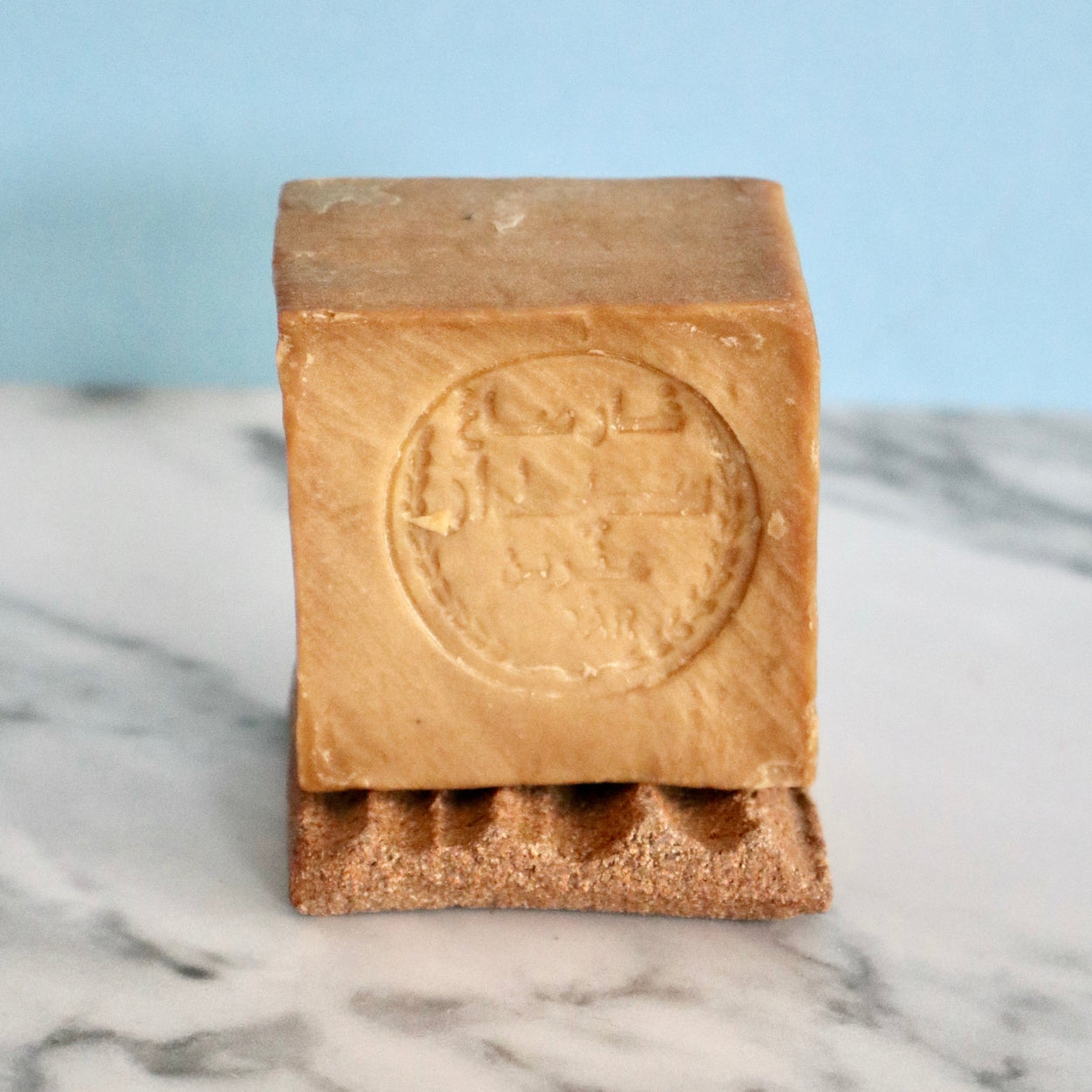 Alepp soap on square Ceramic Soap Holder by Grace McCarthy