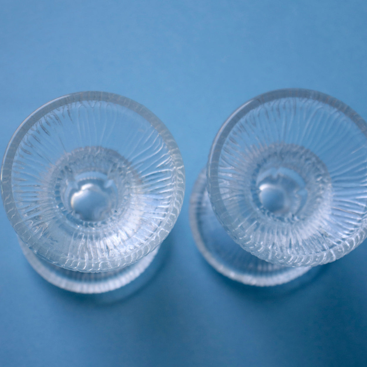 Vintage Mid Century glass candlesticks