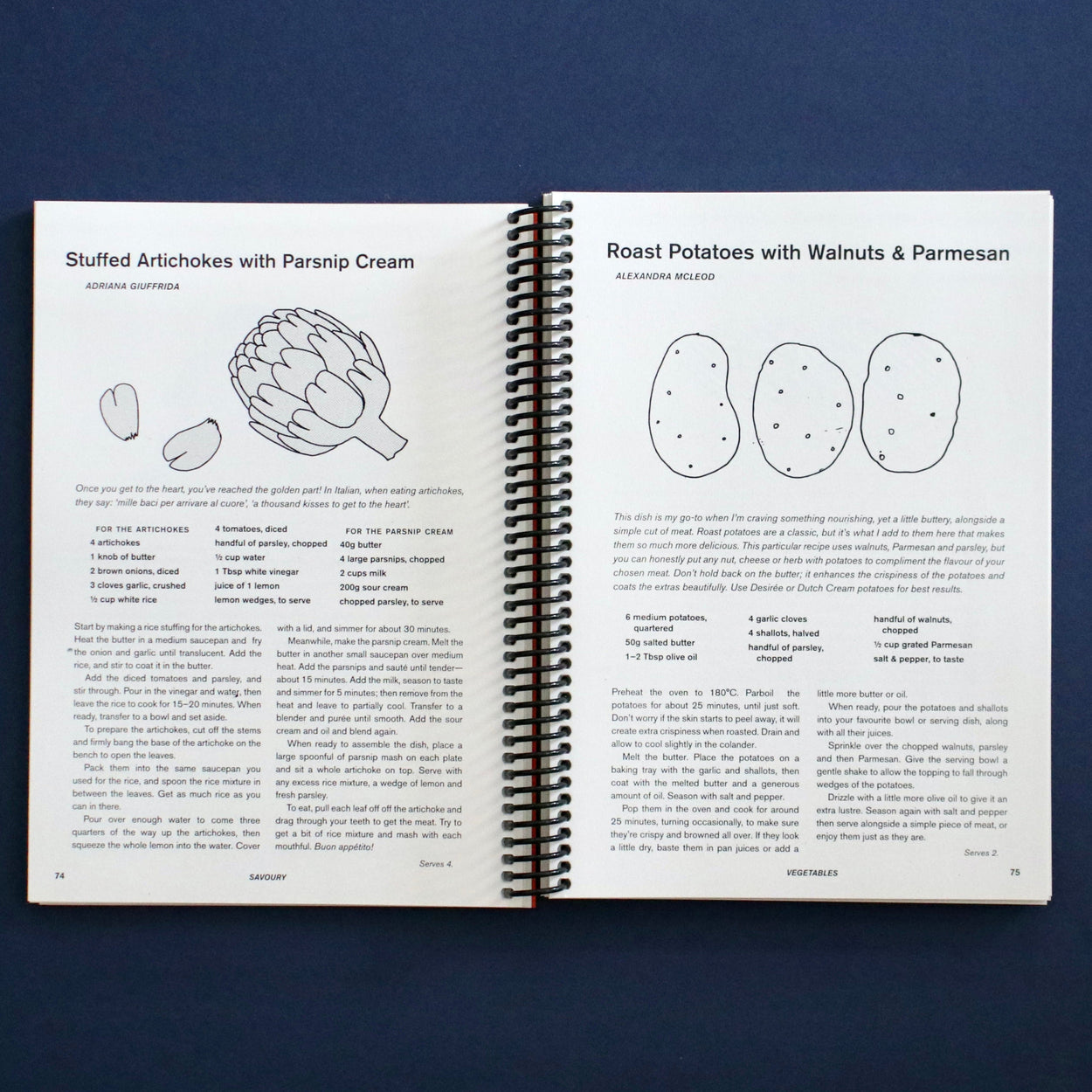Interior of Recipes with Friends Cookbook by Alice Oehr