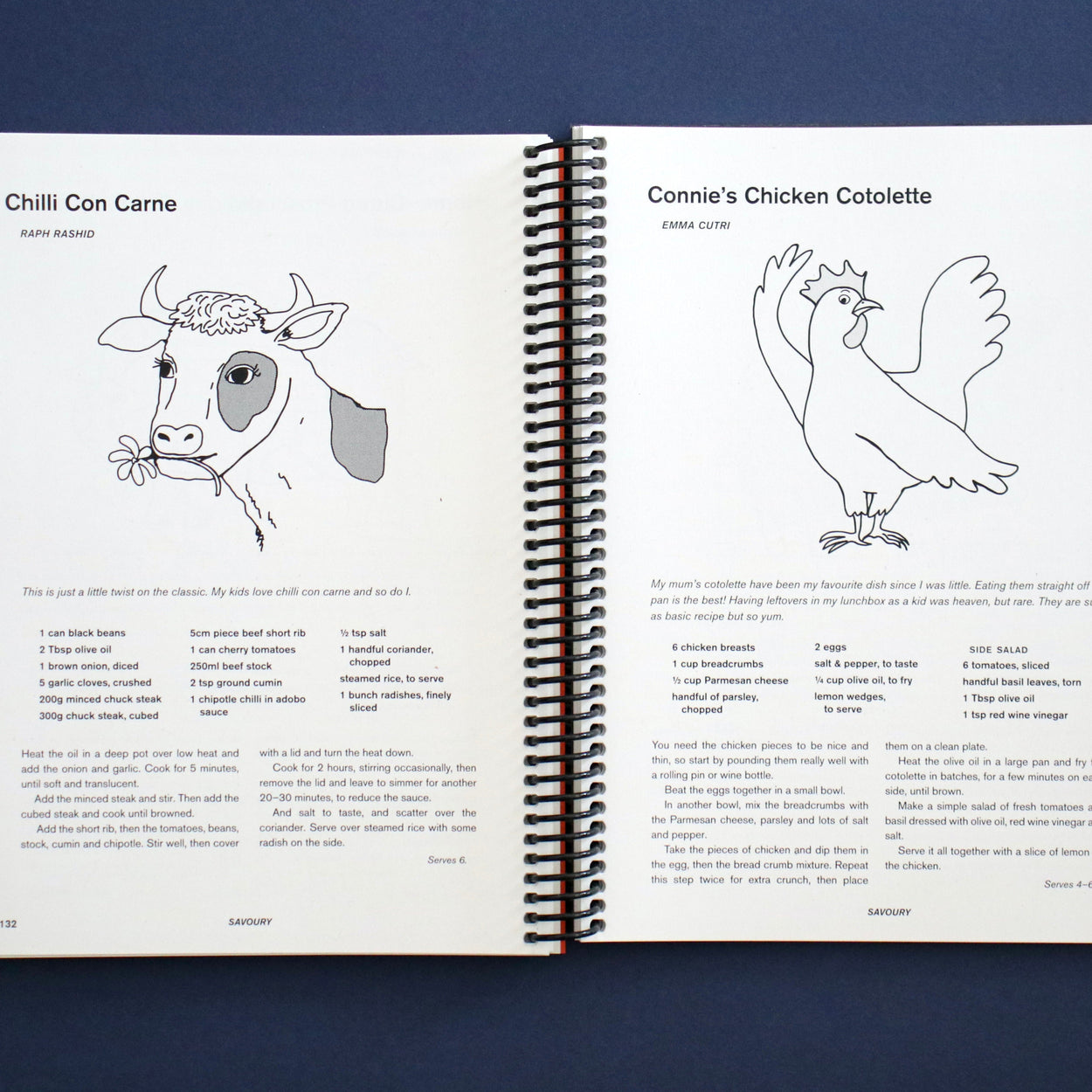 Interior of Recipes with Friends Cookbook by Alice Oehr