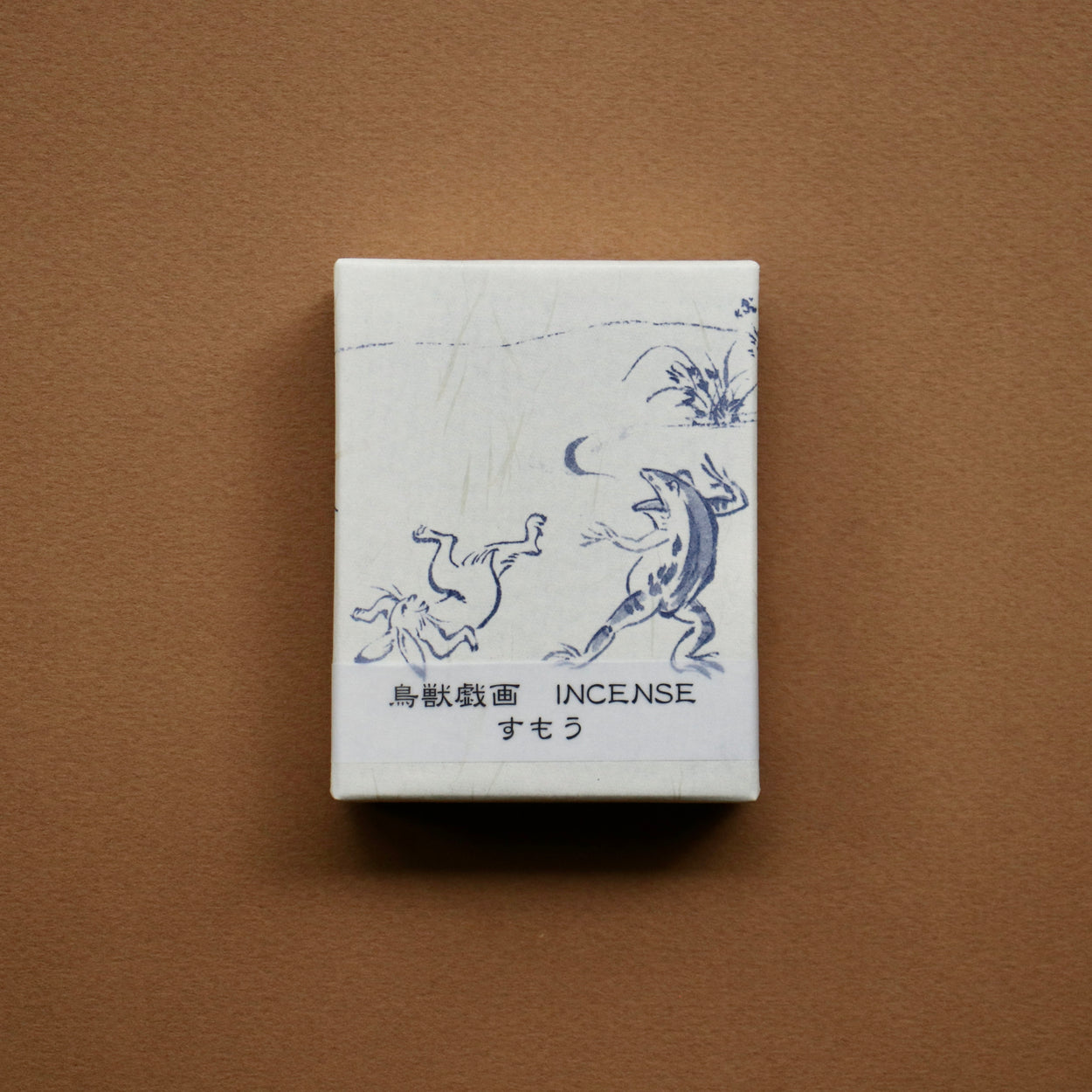 Japanese Incense Sticks box- Sumo on brown backdrop.