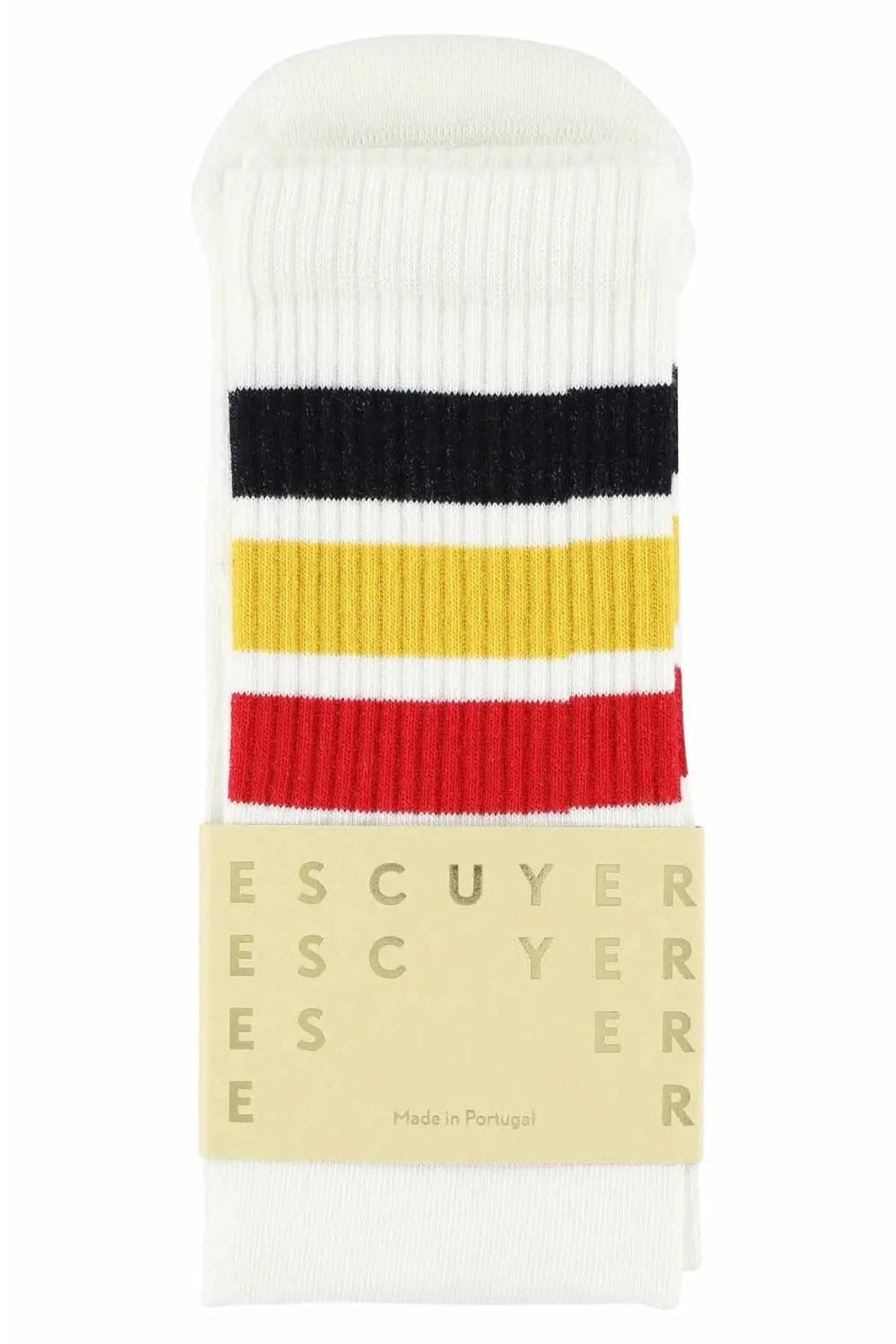 Escuyer stripe Tube Sock folded.