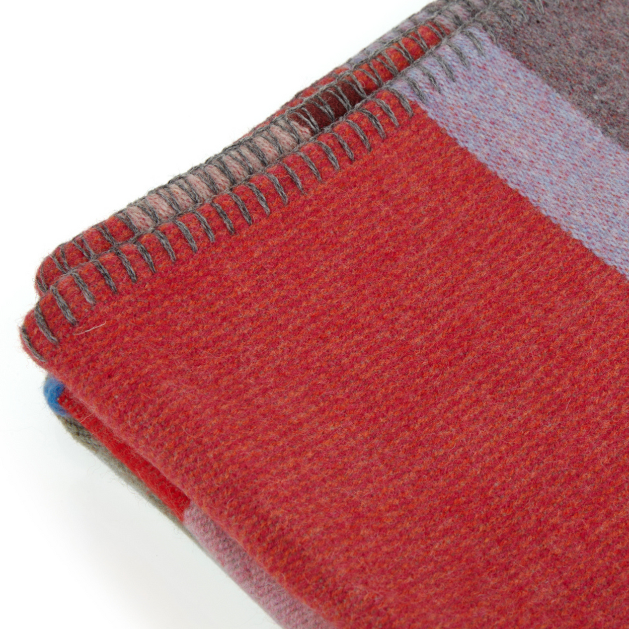 Close up of Wallace Sewell Premium Lasdun Merino Lambswool blanket.