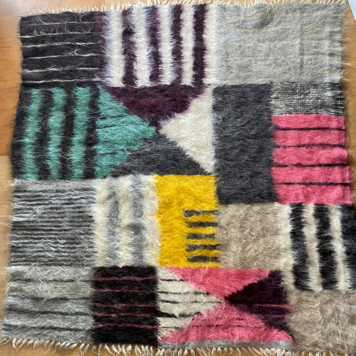Close up Bauhaus Hand Woven Pure Wool Area Rug