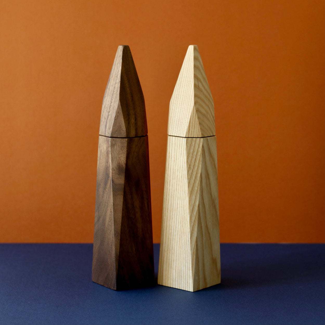 Walnut Wood Pepper and Ash Wood Salt Grinder by Martino Gamper