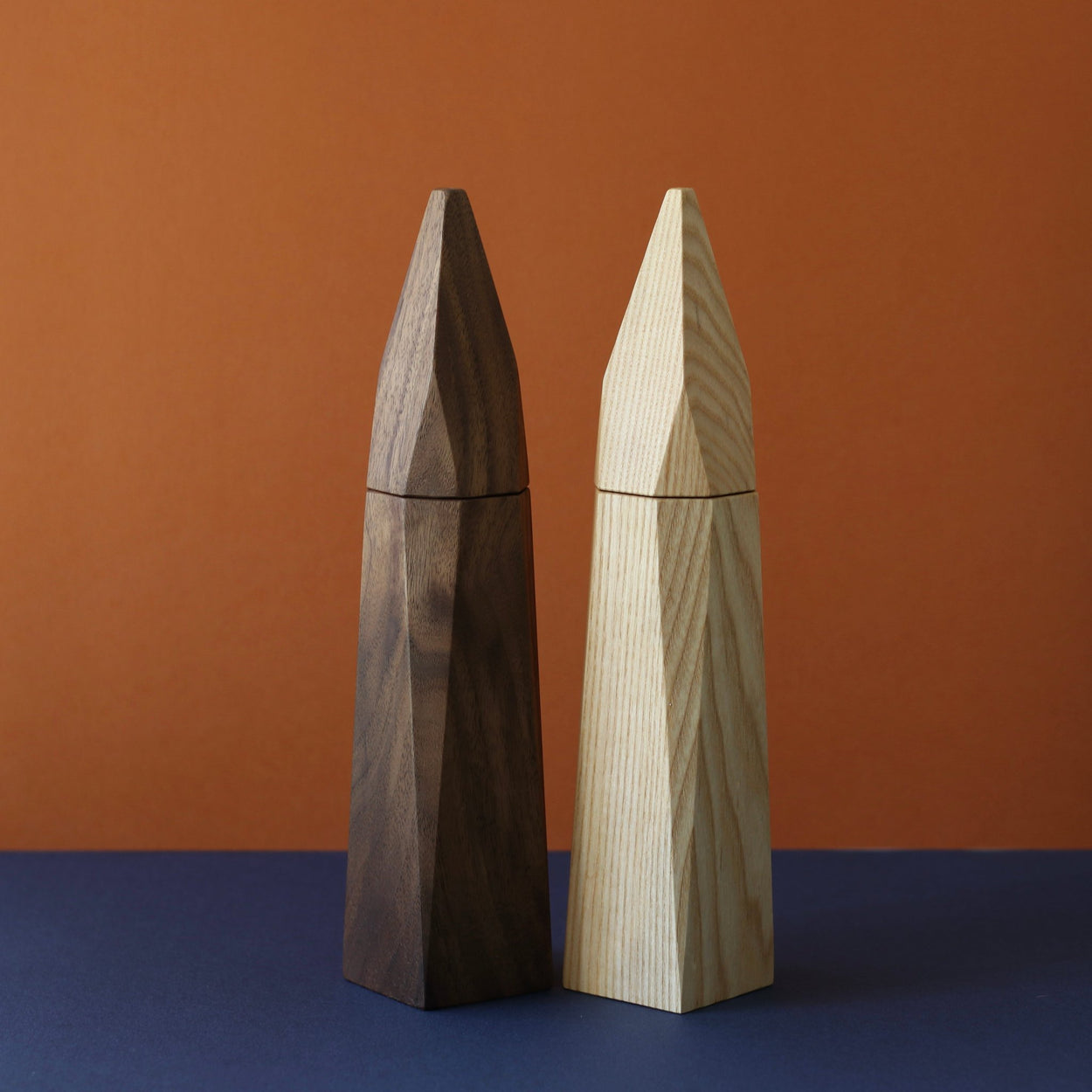 Walnut Wood Pepper and Ash Wood Salt Grinder Grinder by Martino Gamper