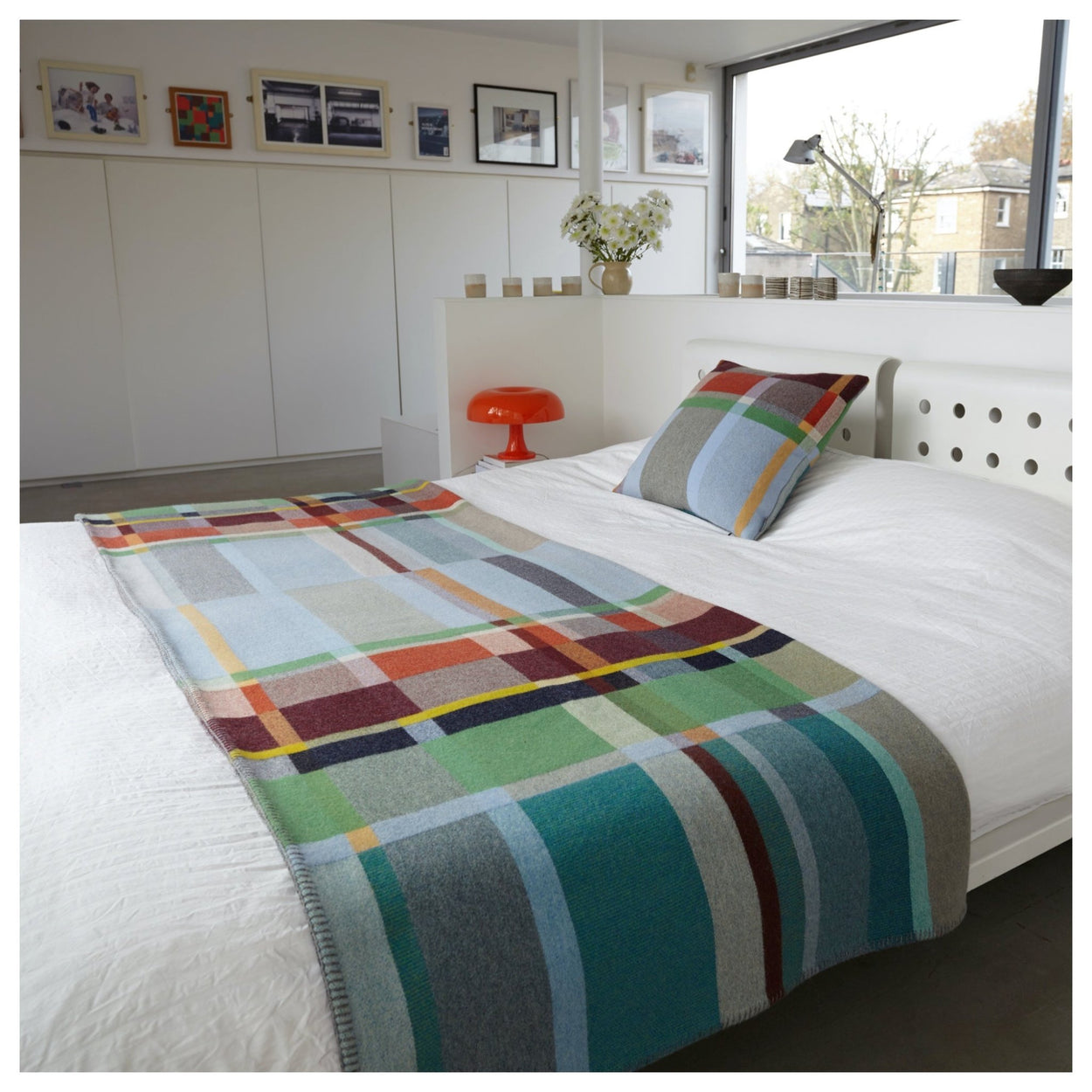 Wallace Sewell Fieldon blanket on bed.