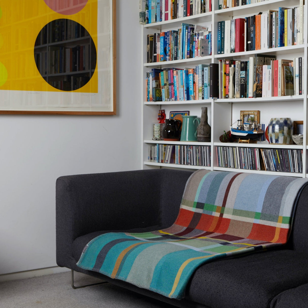 Fieldon Premium Merino Lambswool blanket folded on couch