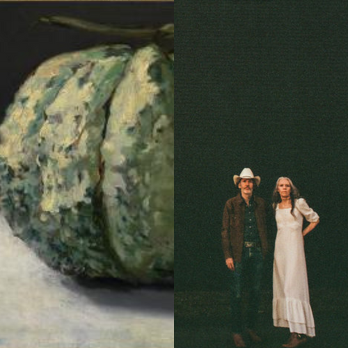 Manet the melon painting and Gillian Welch Woodland studio album cover