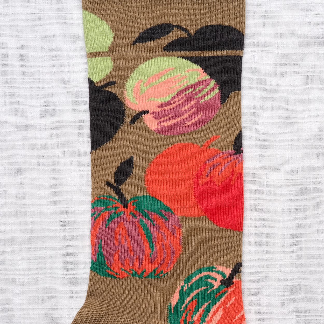 Close up of Bonne Maison Apples socks 