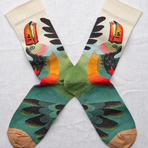 Bonne Maison Toucan socks on white backdrop 