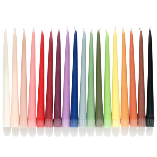 18 Colours of Fair Trade Tapered Dinner Candles 