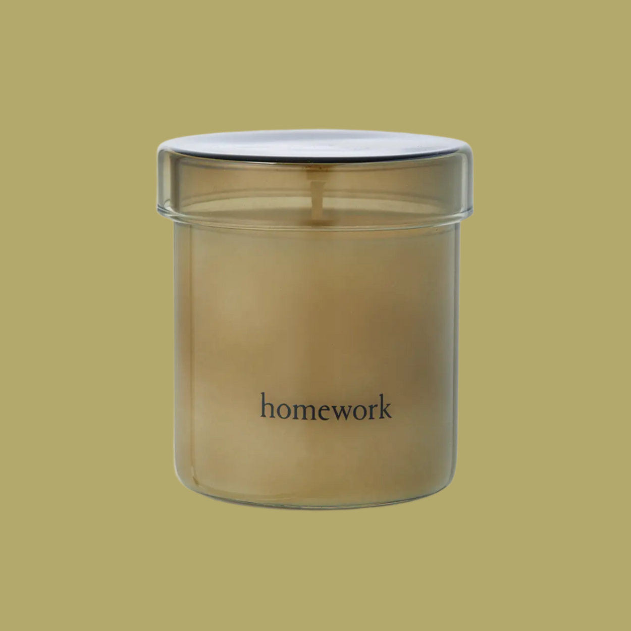 Earth scented candle unpackaged, by Homework UK.