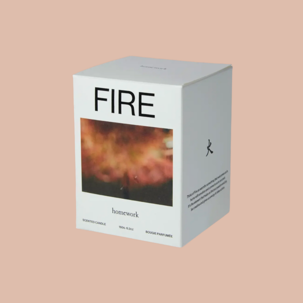 Homework UK scented candle - Fire packaging box