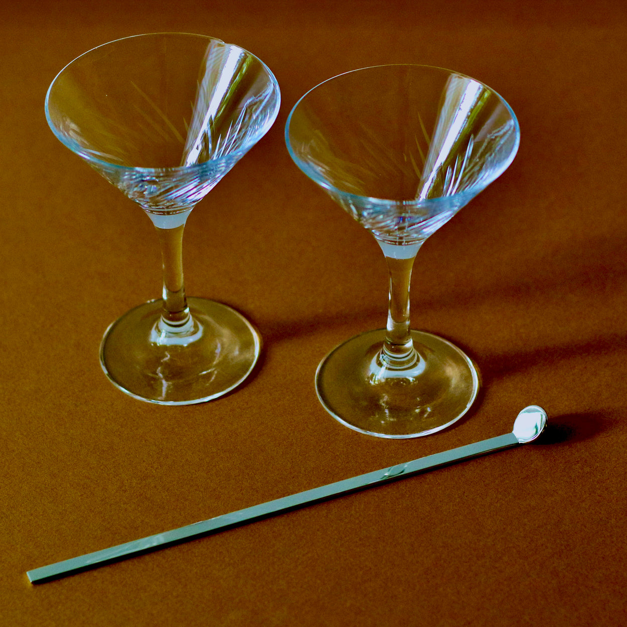 2 martini glasses and Japanese Cocktail Muddler.