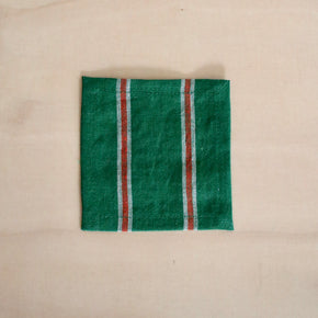 Japanese Linen Coaster - green red stripe