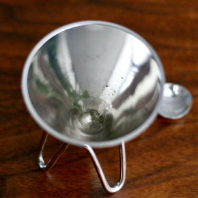 Interior view of Vintage silver sugar bowl set.
