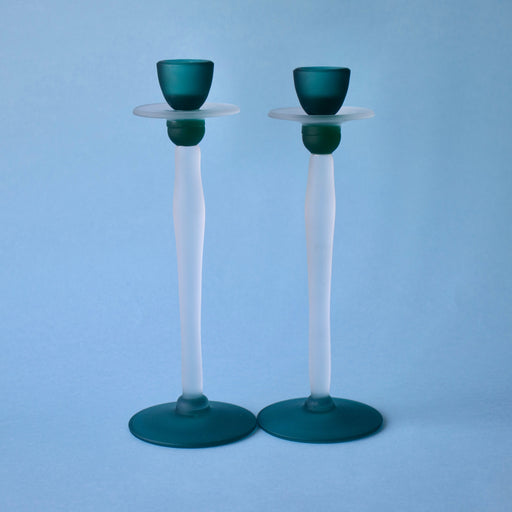 Vintage handmade glass 90s candlesticks