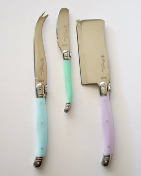 Vintage Laguiole Cheese serving set against whitebackground