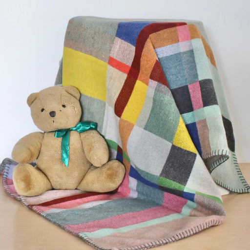 Lloyd baby blanket with teddy bear.