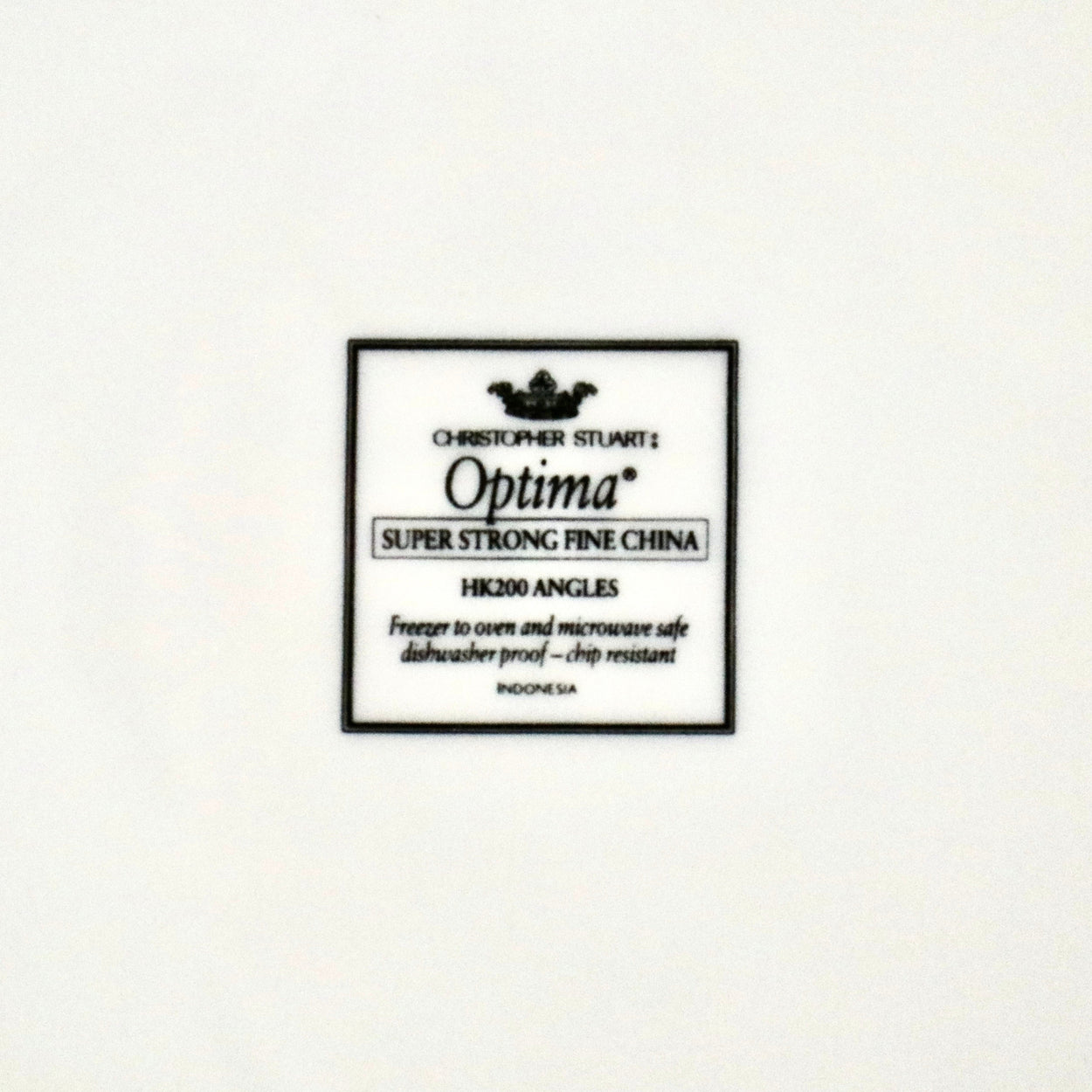 Framed picture of a Christopher Stuart Optima logo on a white background
