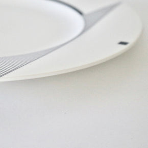 Close-up of a white plate on a light background