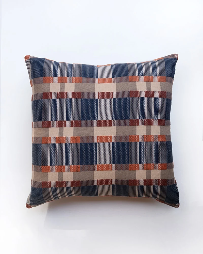 Blue Mungo Skipping Block Cushion