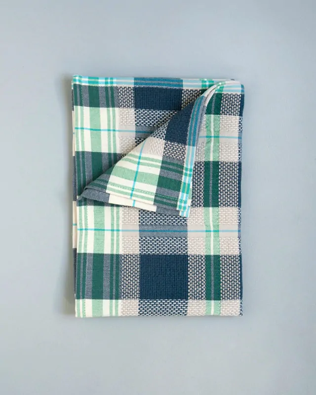Folded Mungo Vadoek Tea Towel in Cobalt 