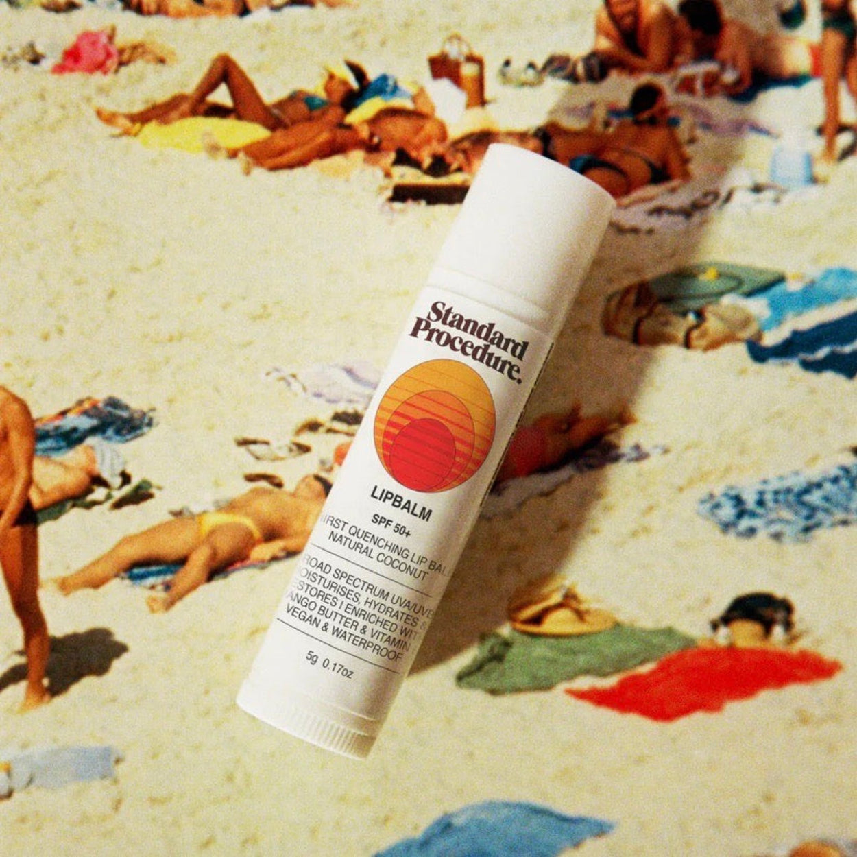 Standard Procedure Lip Balm 50+ with retro beach photo