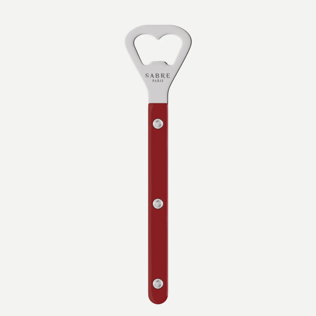 Sabre Paris Burgundy Bottle Opener against a white background