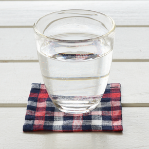 Japanese Linen Coaster - red blue check