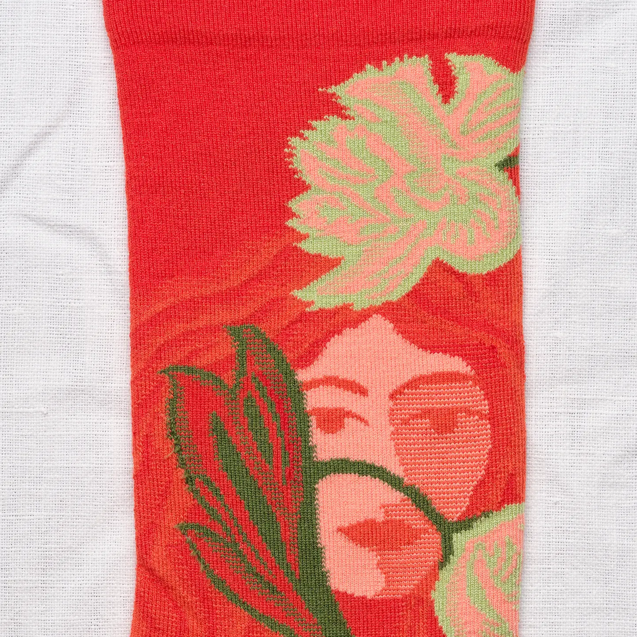 Close up Bonne Maison Red Visage socks
