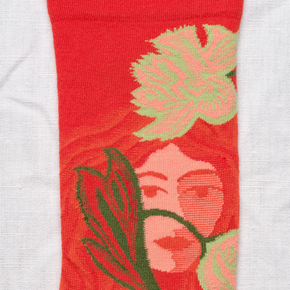Close up Bonne Maison Red Visage socks