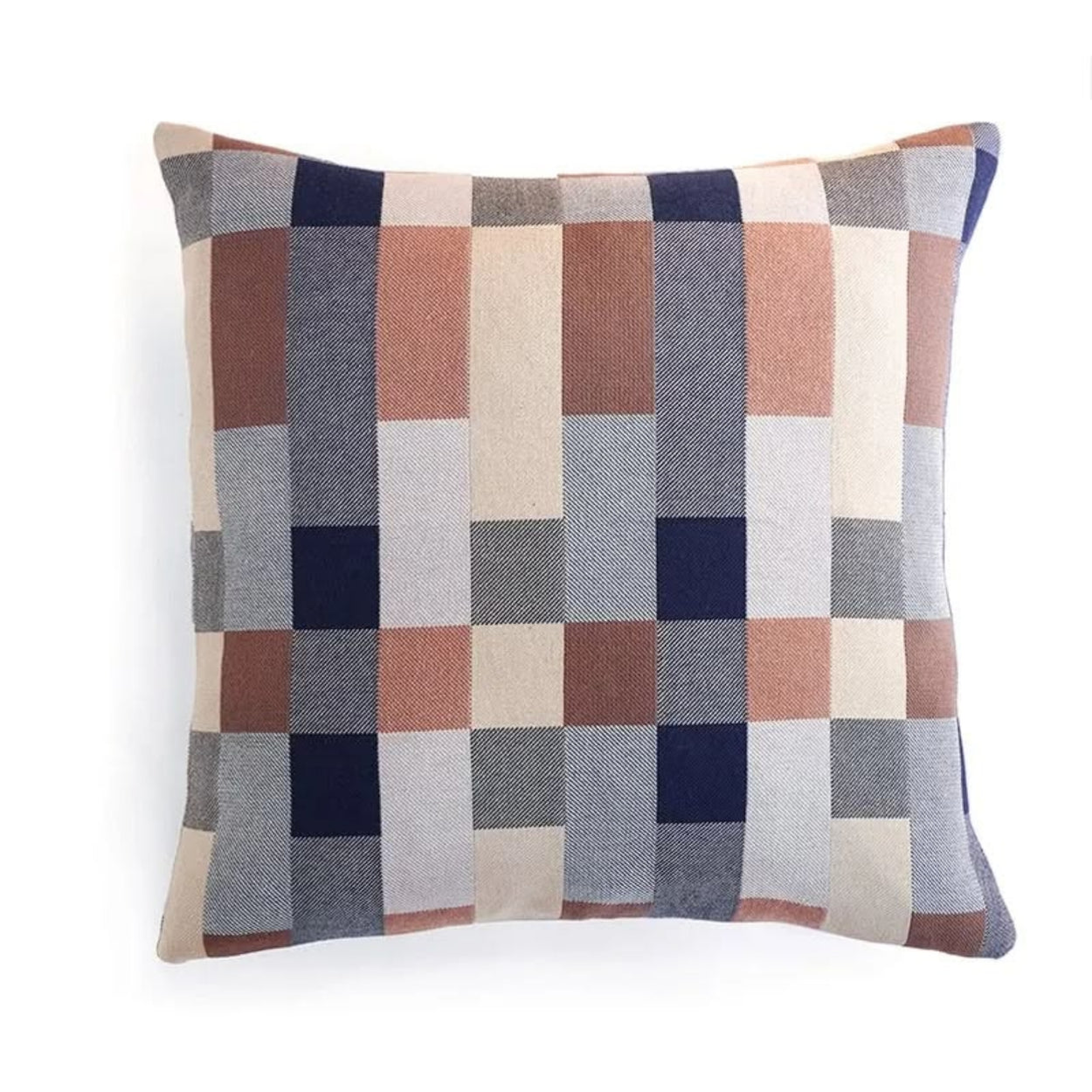 Mungo Seven Seas Checkered double cotton  pillow with a pattern of squares in various colours on a white background