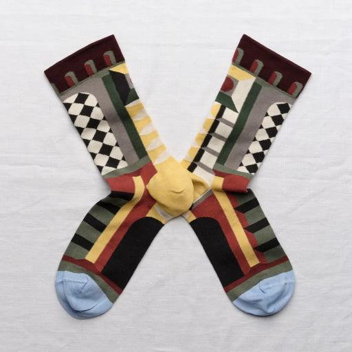 Bonne Maison Colourful patterned socks with a unique design on a white background