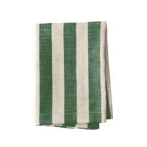 Jardin Green Stripe Linen Placemats