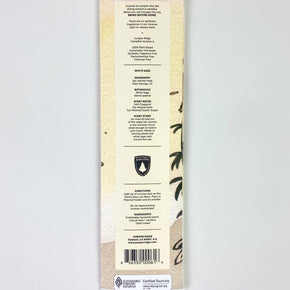 Juniper Ridge Campfire Incense - White Sage, back of packet