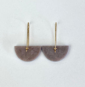 Green Natural Stone Mosaic Gold Drop Earrings backs