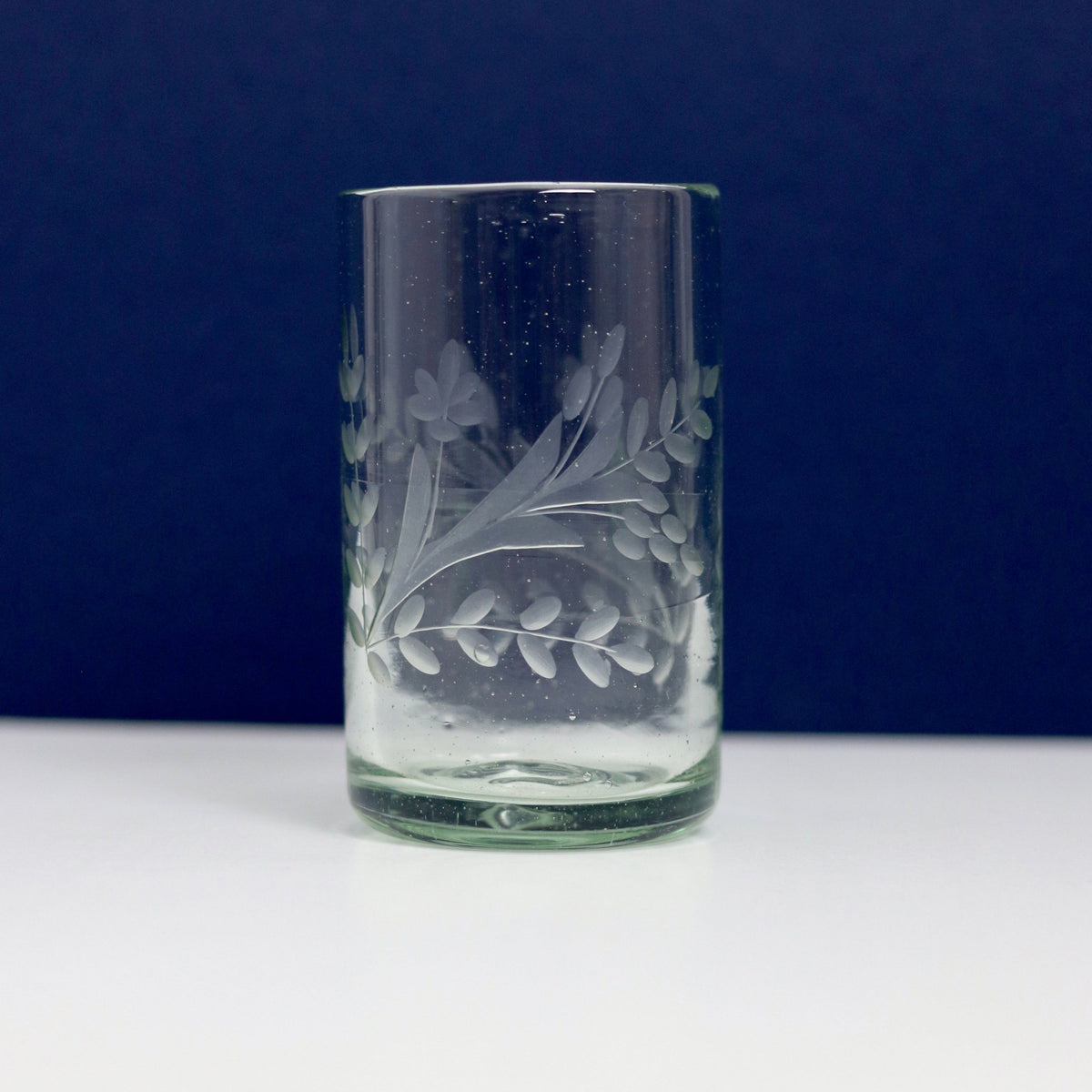 Hand blown etched glass tumbler — Civil Dawn Studio