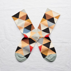 Bonne Maison Diamond Socks lying flat with white background